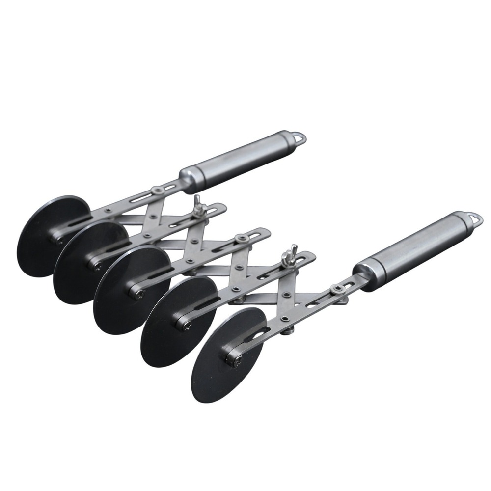5 Wheel Adjustable Stainless Steel Pastry Cutter Multi-Blade Dough Divider